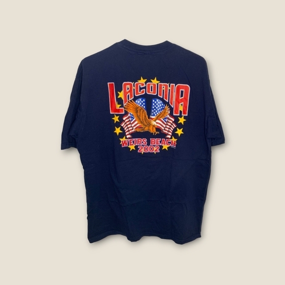 2002 Laconia "Weirs Beach" Motorcycle Tour T-Shirt worlds oldest touring rally - Picture 2 of 3